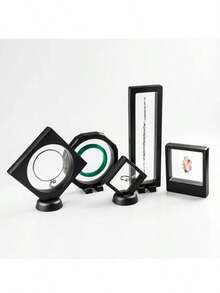 Caja de levitación marco de exhibición de adornos soporte flotante 3D soporte de exhibición de medallas gabinete de exhibición flotante soporte de exhibición de marco flotante caja de almacenamiento de joyería de polietileno transparente para monedas de desafío AA medallón chips de muestra - Blanco - Ver 4