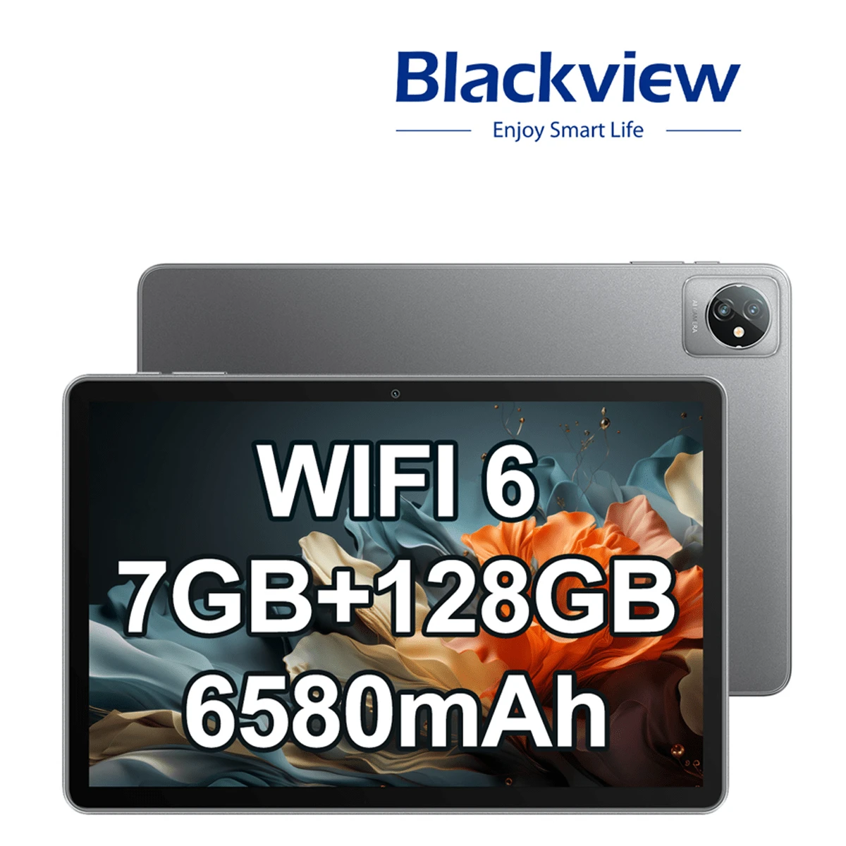 Blackview Tablet Android 12 Tab 8 WiFi Tablets 10.1 Inch 7GB(4+3 Expand) RAM+128GB/1TB ROM Quad Core Processor 6580mAh 1280*800 HD+IPS Display 13MP+8MP Daul Camera WiFi 6 BT 5.0 GMS Gray - 灰色 - 查看 1