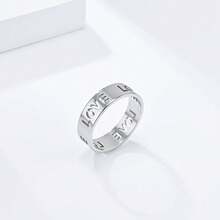 簡約型男潮戒,刻有情侶愛心,不鏽鋼女性飾品禮物,銀色/金色/黑色 - 單戒 - 查看 4