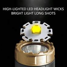 1支多功能強光長射程迷你便攜式type-c充電手電筒塑料材質 - 金色 - 查看 3