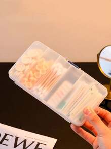 1PC  Six-Cell Fixed Storage Box, Transparent Plastic Box, Jewelry Box, Small Tool Parts Box, Packaging Box - Blue - View 3