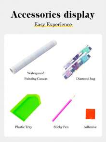 1pc Geometry Style 5d Diamond Painting With Color Blocking Diy Mosaic Full Square Rhinestone Embroidery Cartoon Crosstitch, Holiday Home Decoration Wall Art - Color - View 4