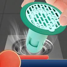 1pc Green Drain Odor Stopper For Toilet, Universal Drainage Anti-Odor Cover, Bathroom Plastic Deodorant Core - Green - View 3