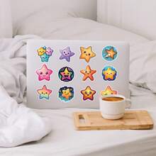 50入組/包卡通星星防水塗鴉貼紙,適用於筆記型電腦,手機,吉他,滑板,水瓶,桿,頭盔,雪板,行李箱,冰箱,門窗裝飾 - 彩色 - 查看 5