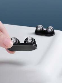 迷你/小型固定輪嵌入式自粘塑料貼合紙箱底部存储支架diy玩具车垃圾桶存储輪 - 黑色 - 查看 1