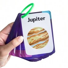 Set Of Solar System Flash Cards For Toddlers(34 Count)|Kids Learning Flashcard & Montessori Pocket Cards|Perfect For Pre-K Decor Background Wall Stickers,Teacher/ Therapists Tools - Apricot - View 6