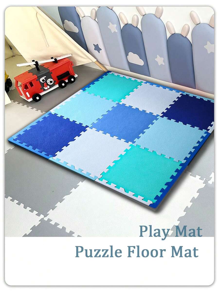 Ltp 9片拼插式軟式泡沫地墊 - Eva拼圖遊戲墊 - 運動墊,地面保護運動墊底層墊 - 彩色 - 查看 1