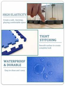 Ltp 9片拼插式軟式泡沫地墊 - Eva拼圖遊戲墊 - 運動墊,地面保護運動墊底層墊 - 彩色 - 查看 4