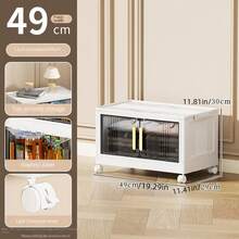 1pc Stackable Folding Storage Box, Multi-Layer Household Storage Cabinet, Plastic Free Installation Snack Storage Rack, Bedroom Wardrobe, Toy Building Block Storage Box, Home Organization And Storage Supplies, Room Decor, Home Decor - 1 Layer Folding Cabinet - View 1