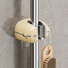 Punch-Free Mop Clip Hanger, Wall Mounted Broom Holder With Strong Adhesive For Bathroom And Kitchen - Green - View 4
