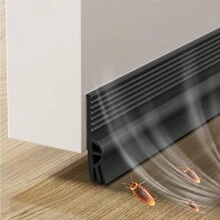 1m Bande D'étanchéité De Bas De Porte Anti-poussière Et Anti-bruit Avec Adhésif Acrylique, Bande En Caoutchouc Anti-collision Et Anti-vent Pour Bas De Porte, Anti-vent Et Insonorisée