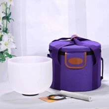 TOPFUND F Note Crystal Singing Bowl 8 Inch With Heavy Duty Carrying Case And Singing Bowl Rubber Mallet And Suede Striker - White - View 7