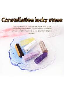 1入組12星座天然水晶柑菲賽德石、紫晶、玫瑰石英黃水晶魔杖,天秤座牡羊座寶石塔,適用於家居裝飾、房間裝飾、場景裝飾、辦公桌裝飾 - 十二星座 - 查看 4