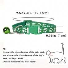 6pcs Random Quick Release Dog Collar With Bell - Cute Printed Pet Collar For Cats And Kittens - AdjuStable - Multicolor - View 2
