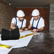 工具袋28.5*48公分/18.9英寸工具拉鍊袋綠色/黑色工具捲起式組織器工具袋多口袋重型技術員工具袋多功能工具儲物盒,適用於電工（黑色） - 黑色 - 查看 4