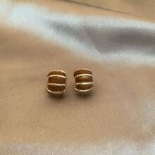 秋冬女用弧形針織線耳環,高端獨特設計耳環,時尚配件 - 白色 - 查看 9