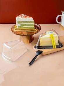 15pcs, Transparent PP Cake Slice Container, Very Suitable For Cheese Cake, Pie Dessert Triangle Design, Easy To Store And Display School Supplies Food Bag Food Box Suitable For Candy Chocolate Cookies Etc.