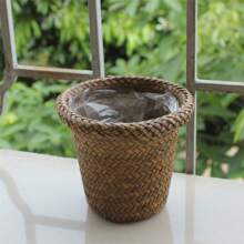 1入鄉村風格編織花籃,實用多功能收納籃,適用於陽臺、客廳、門廊等地方 - 彩色 - 查看 2