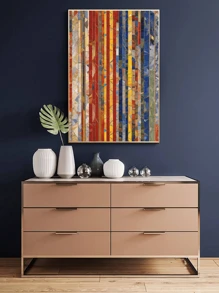 1pc Geometry Style 5d Diamond Painting With Color Blocking Diy Mosaic Full Square Rhinestone Embroidery Cartoon Crosstitch, Holiday Home Decoration Wall Art - Color - View 1