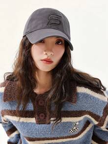 四季原創男女新款棒球帽,韓式風格,防曬,拉提臉部,小字母遮陽帽 - 灰色 - 查看 13