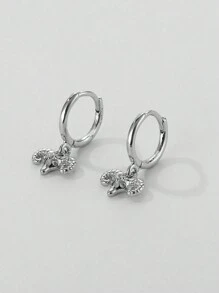 1對極簡動物羊頭造型耳環和吊墜項鍊,適用於日常穿著的多功能時尚配飾,禮品 - 小羊頭 - 查看 6