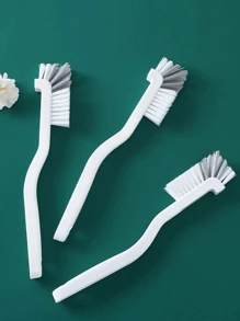1/2/3 Pcs Crevice Cleaning Brush, White Plastic Multi-Functional Cup Brush