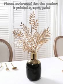 Simulated Plastic Willow Leaves, Hsinchu Leaves, Bayberry Leaves 1pc Each - Gold - View 1