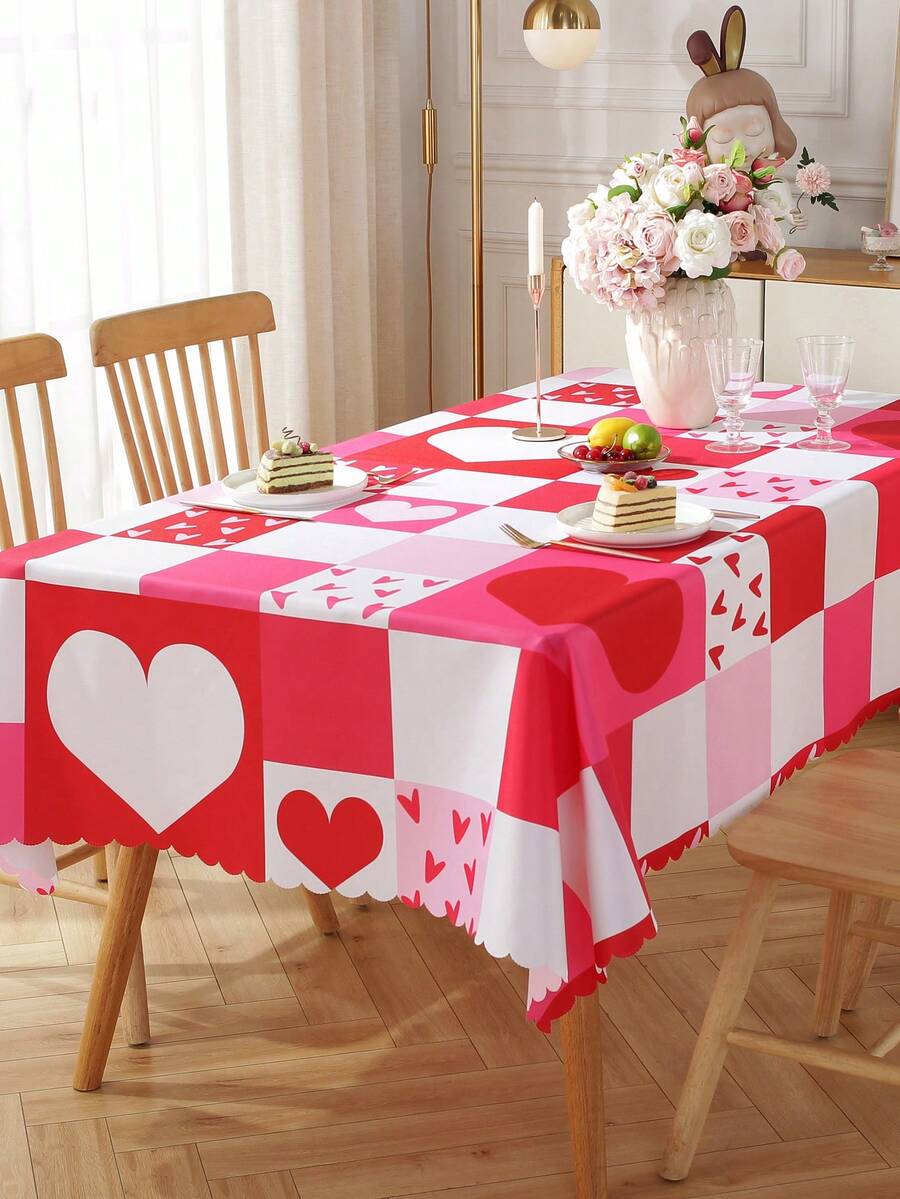Waterproof And Oilproof Modern Simple Digital Printed Rectangle Tablecloth, Perfect For Festivals, Parties, Scene Decoration, Indoor And Outdoor Home Decor, Dining Table Cover - Multicolor - View 1