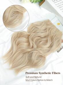Clip In Hair Extension ,Invisible Wire Hair Extensions With Adjustable Size Removable Secure Clips Bleach Blonde Wavy Secret Hairpiece For Women - Apricot - View 3