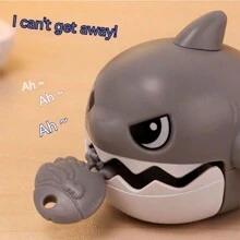 1pc Pull Shark Cartoon Keychain Toy, Funny Keyring Or Gift For Friends - Multicolor - View 2