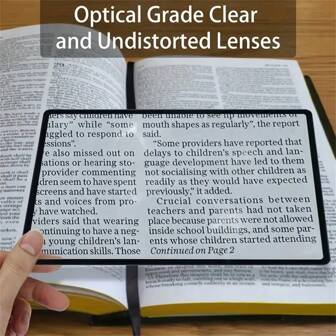 1 Ultra-Thin, High-Power Font Magnifier - Perfect For Students Middle-Aged And Elderly