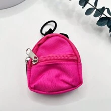 1个迷你拉链背包造型零钱包钥匙扣可爱帆布钥匙链环钱包包挂饰女士女孩礼物 - 彩色 - 查看 19