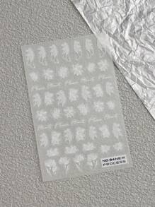 2入組雛菊美甲貼紙,向日葵葉子瓢蟲設計滑塊,適用於夏季美甲自粘裝飾 - 彩色 - 查看 2