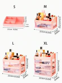 1 Hộp đựng mỹ phẩm để bàn trong suốt, Loại ngăn kéo, Kệ sắp xếp nhiều lớp, Nhãn dán ngẫu nhiên Quà tặng cho các cỡ M/l/xl (Kích thước s không đi kèm nhãn dán) - Trong sáng - Xem 6