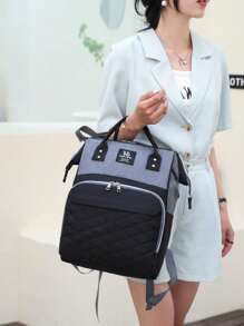 1 Piece Changing Bag New Multifunctional Backpack  Large Capacity Bao Mom Handbag Is Suitable For Daily Use - Black - View 3