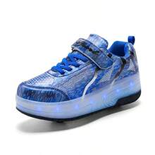 Summer Fashionable Led Light Sports Shoes For Teenagers, Adults, Couples, With Breathable Low-Cut Design, Suitable For Outdoor Roller Skating, Skating, For Men, Women And Unisex Skate
