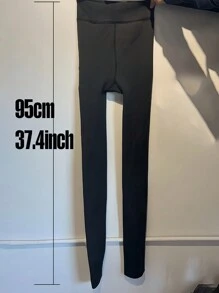 Women's White Opaque Tights, Thermal Lined For Winter, Non-Fleece For Spring/Fall, Warm Leggings For Outerwear - White - View 5