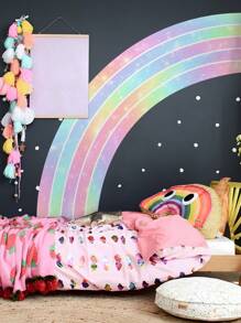 1set/4pcs Rainbow Color Large Wall Stickers For Living Room, Bedroom, Girls' Room, Home Decor, Stickers, Wall Decal, Vinyl Decal For Home Decorations, Spring Decoration Items Refresh Your Home, Rama Decoration Stickers Gifts Birthday Graduation