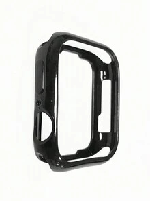 Smart Watch Case Compatible With Apple Watch 38mm 40mm 41mm 42mm 44mm 45mm, Clear TPU All Around Anti-Fall Bumper Protective Case Cover For  Series - Black - View 2