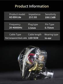 KZ EDX Lite 3.5MM 动圈 HIFI 耳机环绕立体声重低音音乐入耳式耳塞监听舞台直播耳机运动游戏防噪音耳机 - 灰色-不含麥克風 - 查看 8