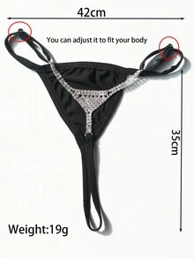 1pc Sexy Ladies' Shorts-Style Lingerie - Black - View 4