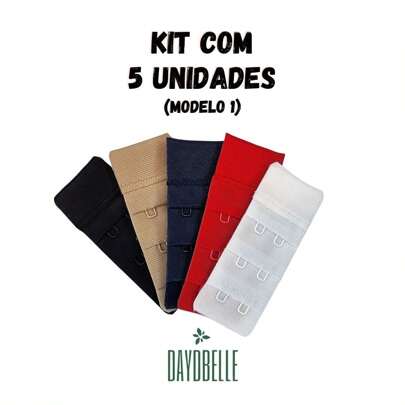 Kit com 5 unidades de Extensor de Sutiã - Moda Feminina - Extensor de Colchete - Modelo 1