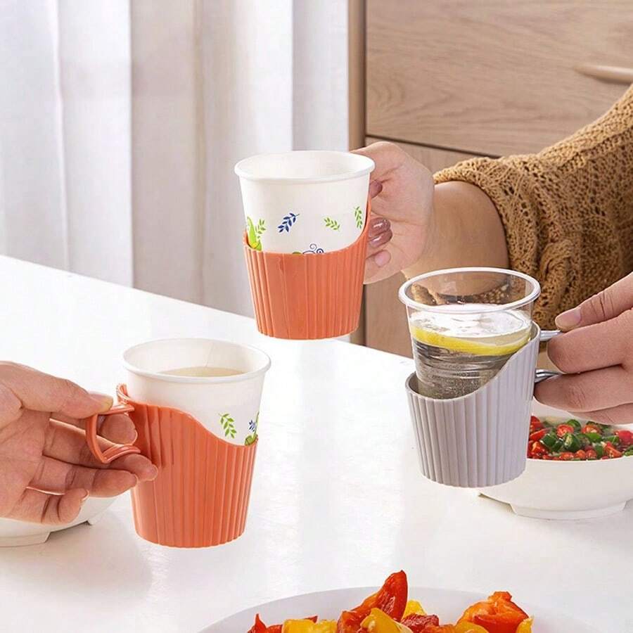 10pcs Household Cup Coaster Made Of Thickened Plastic To Prevent Burns