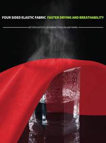 Chất rắn Vòng cổ Áo thun thể thao Cơ bản T Áo sơ mi - Đỏ - Xem 4