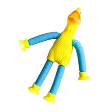 Transformable Screaming Chicken Toy With Expandable Hose & Suction Cup, Interactive Puzzle Toy For Kids, Stress Reliever, Random Color, Certified For Children - Yellow - View 2