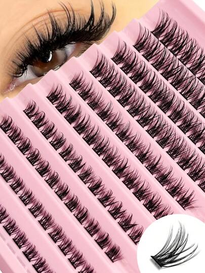 Rikuaild 120 عنقود رموش فردية ذات مظهر طبيعي ناعم، أدوات تمديد رموش DIY، أداة مكياج رموش شخصية، عناقيد رموش، رموش فردية، رموش مزيفة