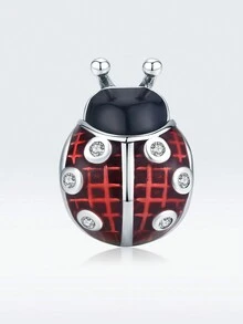 ESBERRY 1入時尚925銀七星瓢蟲串珠魅力珠,適用於女士手鍊手環diy珠寶製作周年紀念禮物優雅女士珠寶 - 槍黑色 - 查看 5