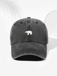 1頂中性復古棒球帽,小刺繡北極熊圖案,可調節,適用於戶外和日常穿著 - 彩色 - 查看 3