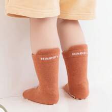 6對嬰兒地板襪,幼兒防滑卡通圖案學步襪,中腿長度 - 彩色 - 查看 9