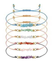 1pcs獨特的天然紅瑪瑙手鍊,銀珠穿成的鍊條,女性手鍊珠寶,生日週年紀念日夏日假日日常佩戴配件,真925純銀,送禮自用皆宜 - 紅色 - 查看 1